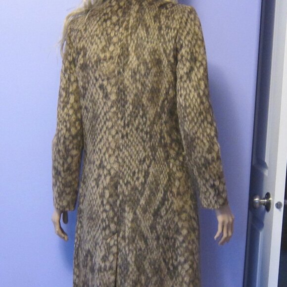 & OTHER STORIES DOUBLE BREASTED WOOL SNAKE PRINT LONG COAT PARIS ATELIER - Picture 10 of 14